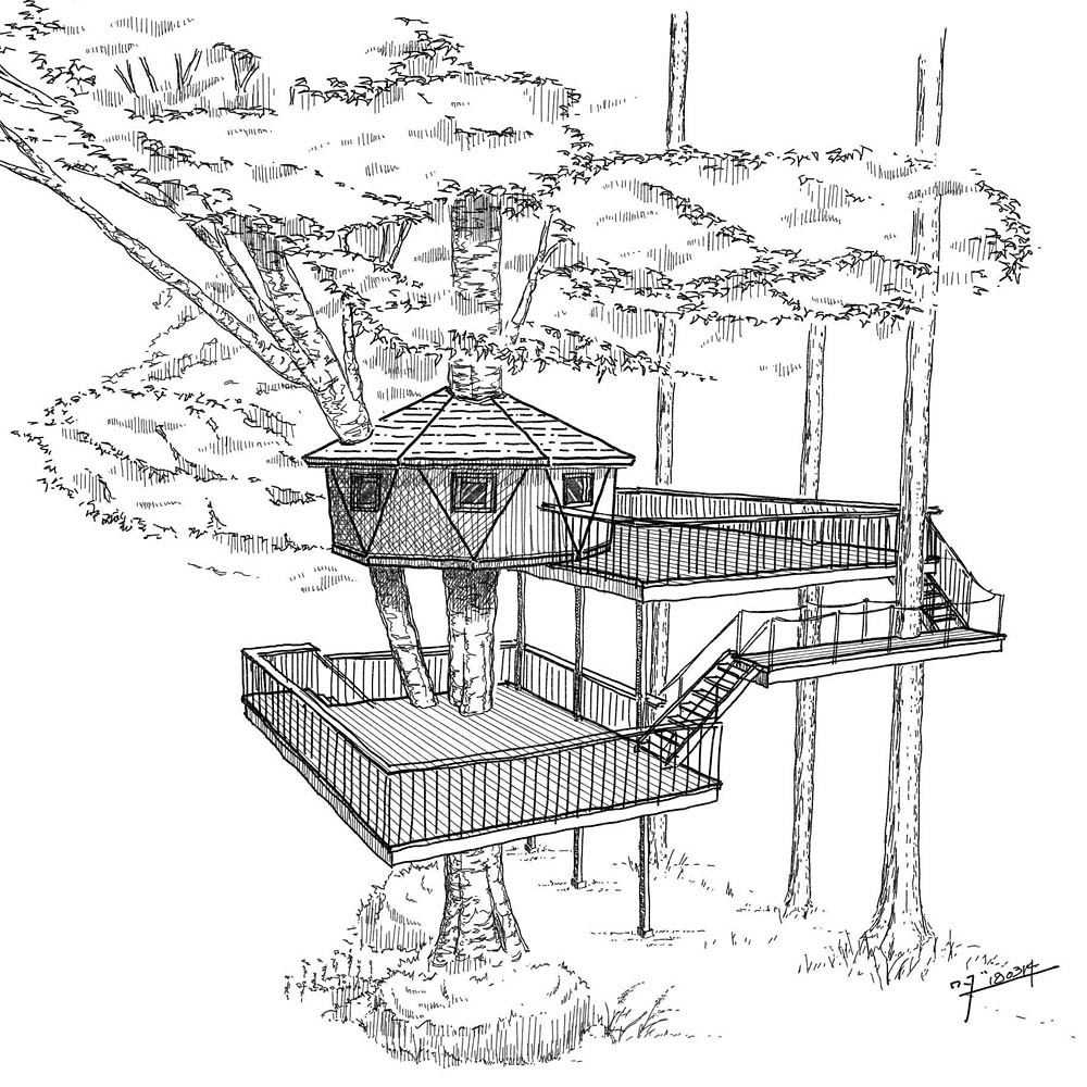 わくわくする小屋 ツリーハウス案 ドームハウスを建てるなら専門家が設計するdomehouse Info へ